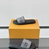 Louis Vuitton Black Leather Slide - LV Easy Mules