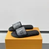 Louis Vuitton Black Leather Slide - LV Easy Mules