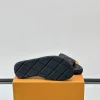 Louis Vuitton Monogram LV Easy Mules Black Leather Slide