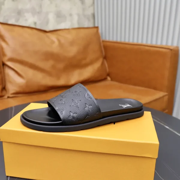 Louis Vuitton Men's Black Rubber Slide - Waterproof Mule