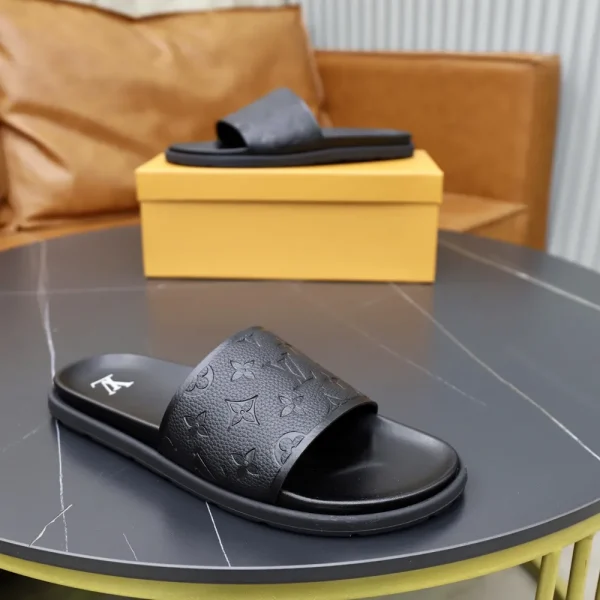 Louis Vuitton Men's Black Rubber Slide - Waterproof Mule