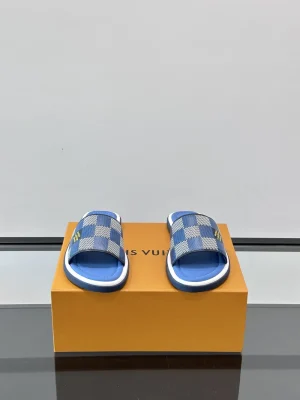 Louis Vuitton Pool Pillow Men's Blue Canvas Slide