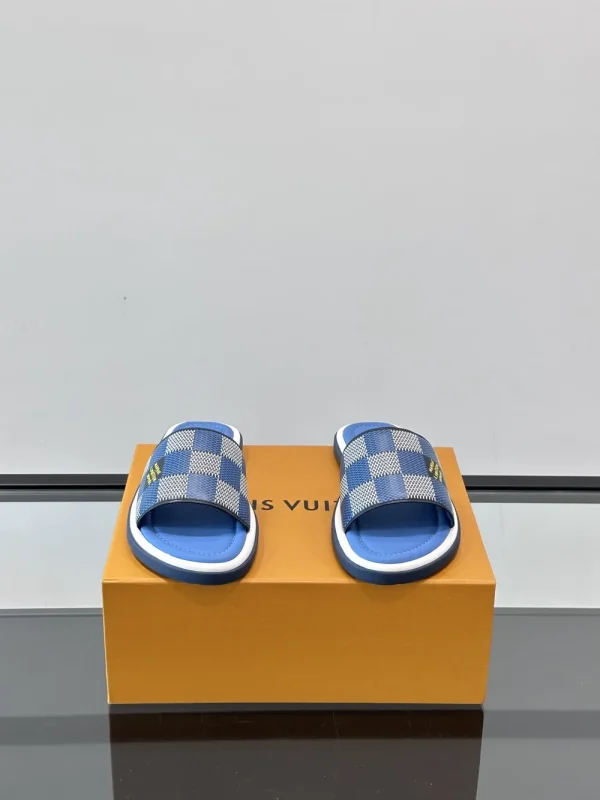 Louis Vuitton Pool Pillow Men's Blue Canvas Slide