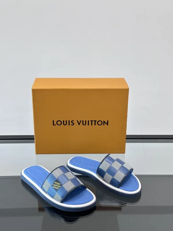 Louis Vuitton Pool Pillow Men's Blue Canvas Slide