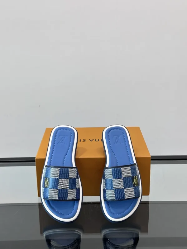 Louis Vuitton Pool Pillow Men's Blue Canvas Slide