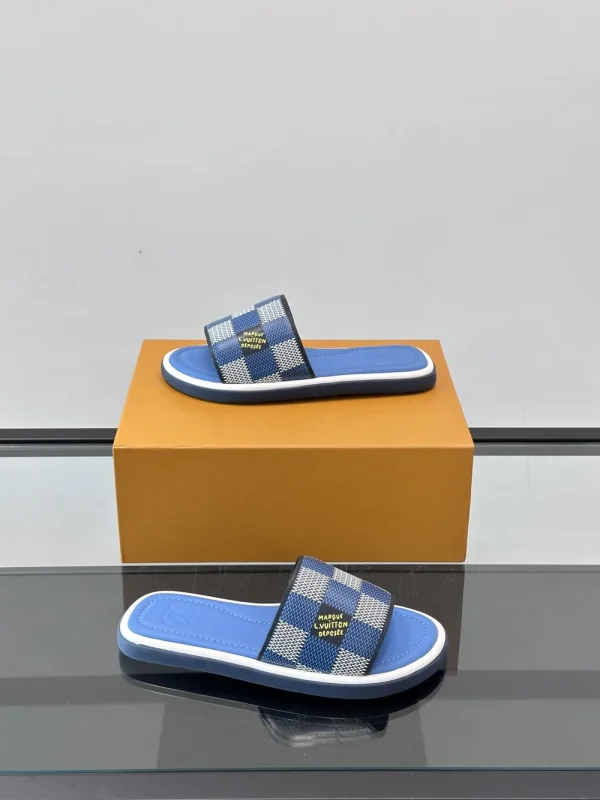 Louis Vuitton Pool Pillow Men's Blue Canvas Slide