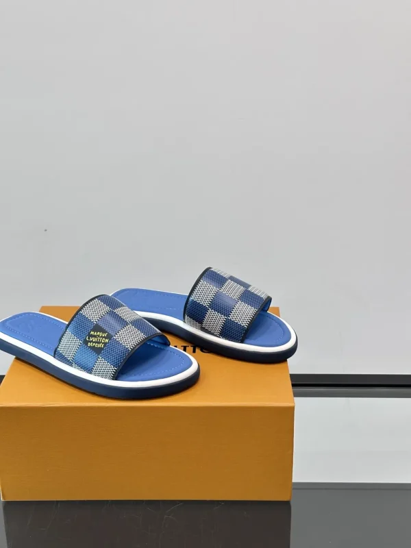 Louis Vuitton Pool Pillow Men's Blue Canvas Slide
