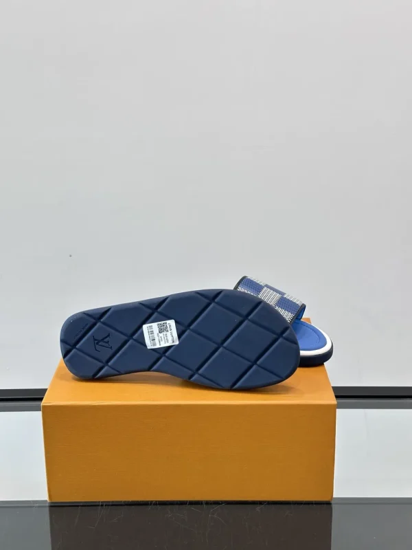 Louis Vuitton Pool Pillow Men's Blue Canvas Slide