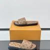 Louis Vuitton Men's Brown Leather Slide Comfort Mule
