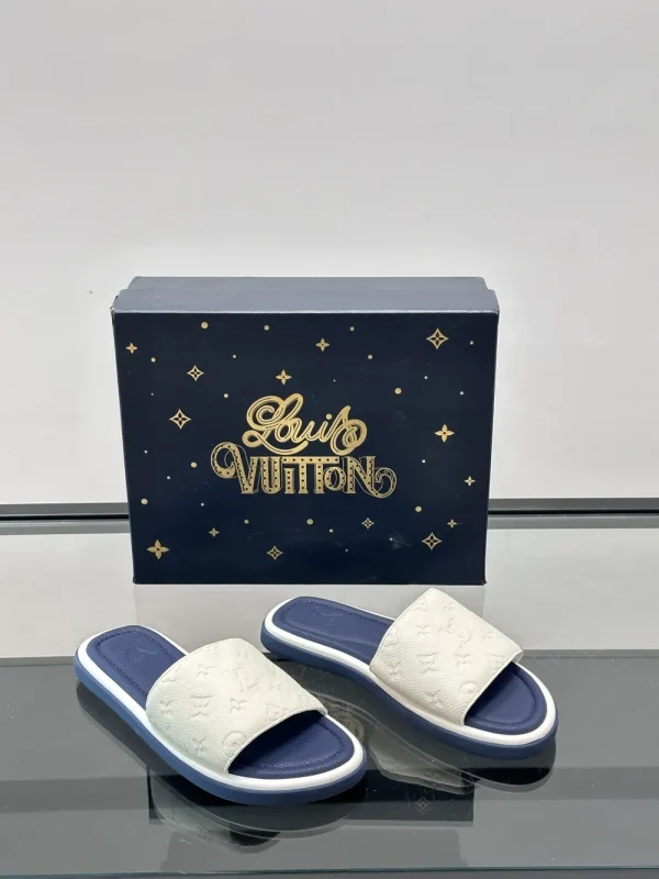 Louis Vuitton Men's White Leather Slide