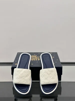Louis Vuitton Men's White Leather Slide