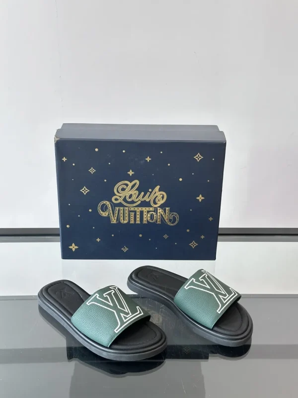 Louis Vuitton Miami Mule Men's Green Canvas Slide