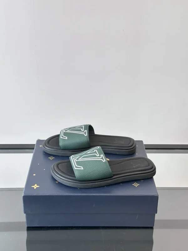 Louis Vuitton Miami Mule Men's Green Canvas Slide