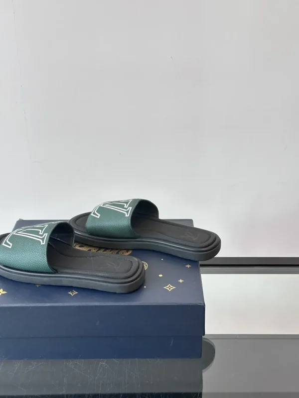 Louis Vuitton Miami Mule Men's Green Canvas Slide