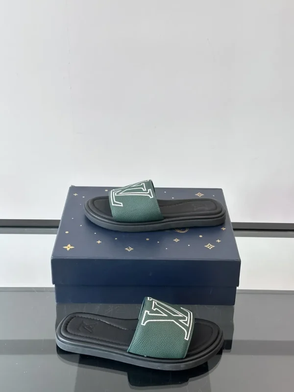 Louis Vuitton Miami Mule Men's Green Canvas Slide