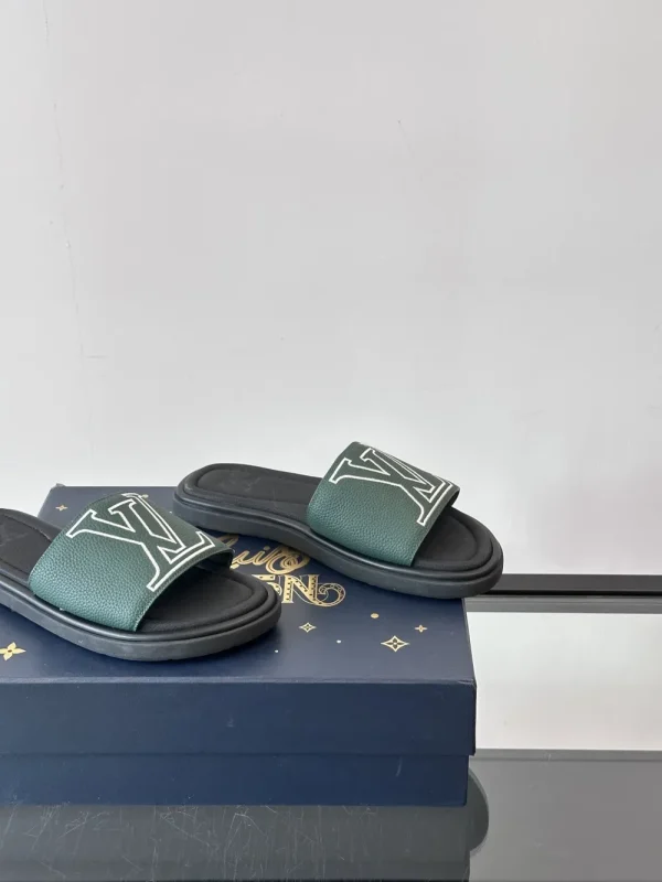 Louis Vuitton Miami Mule Men's Green Canvas Slide