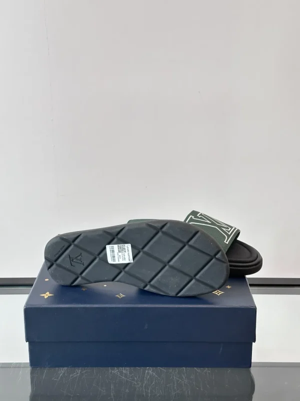 Louis Vuitton Miami Mule Men's Green Canvas Slide