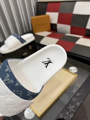 Louis Vuitton Miami Mule Men's White Cowhide Slide