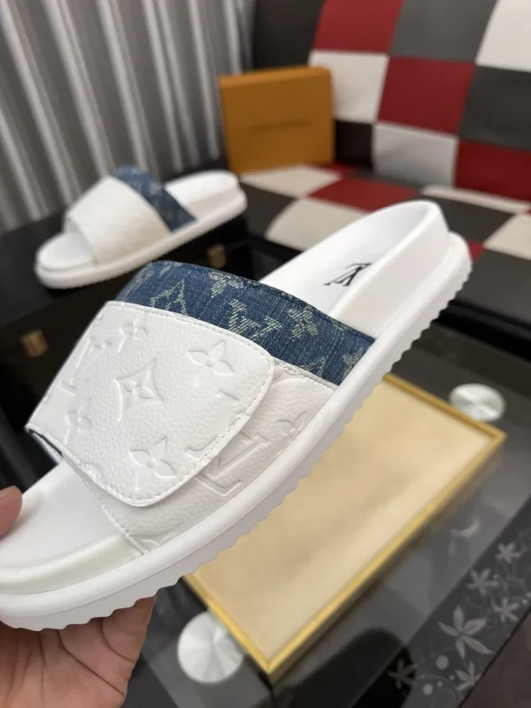 Louis Vuitton Miami Mule Men's White Cowhide Slide