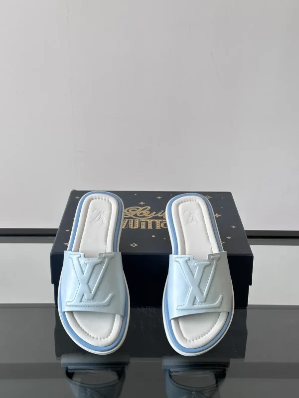 Louis Vuitton Miami Mule Men's White Leather Slide