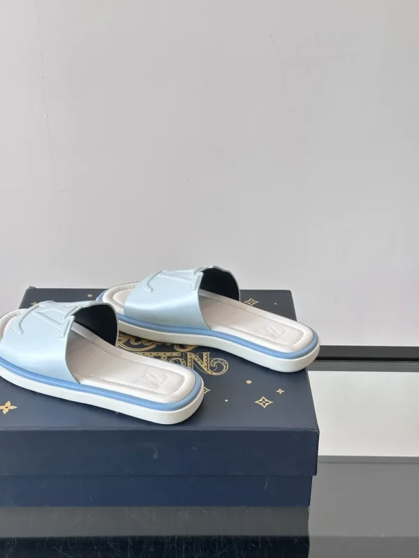 Louis Vuitton Miami Mule Men's White Leather Slide