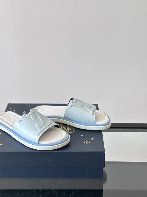Louis Vuitton Miami Mule Men's White Leather Slide