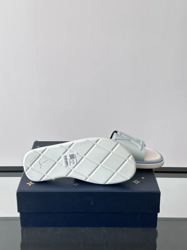Louis Vuitton Miami Mule Men's White Leather Slide