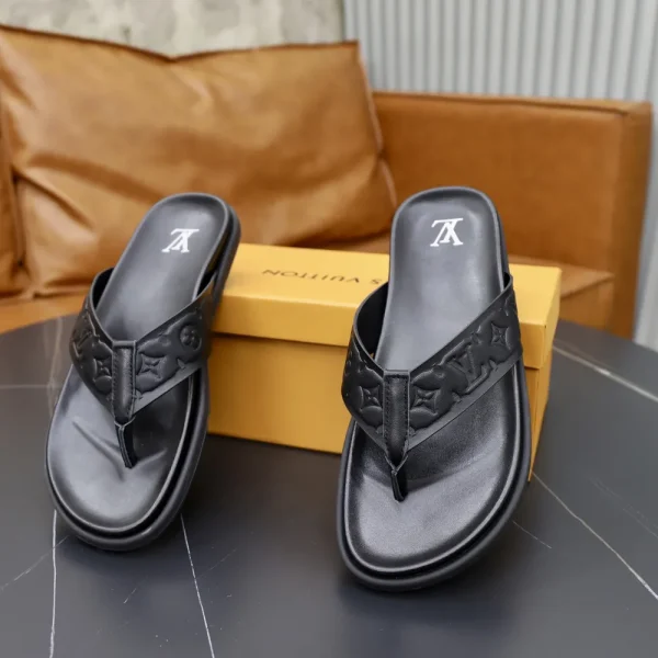 Louis Vuitton Mirabeau Men's Black Leather Sandal