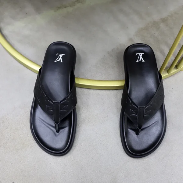 Louis Vuitton Mirabeau Men's Black Leather Sandal
