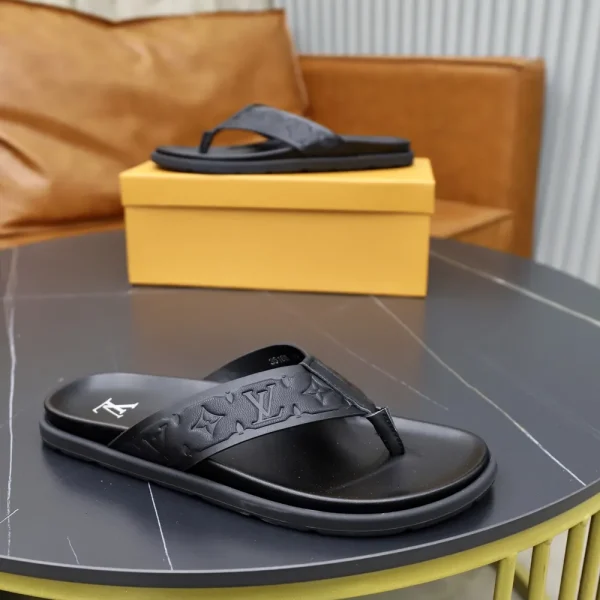 Louis Vuitton Mirabeau Men's Black Leather Sandal