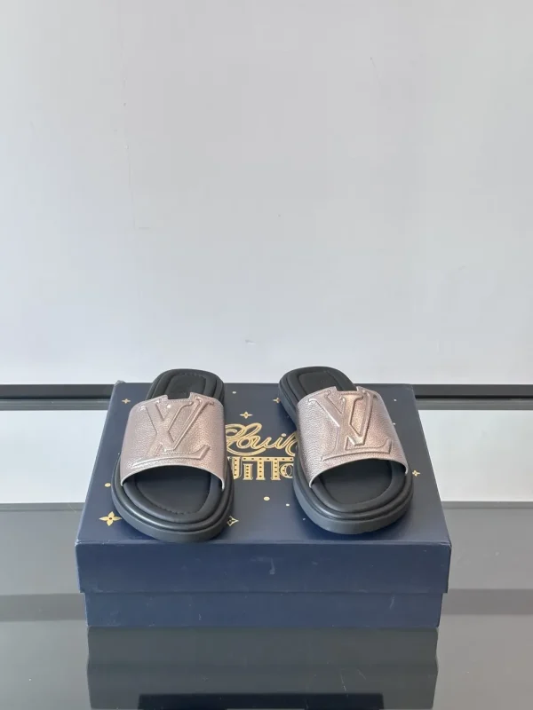 Louis Vuitton Portofino Mule Men's Black Leather Slide