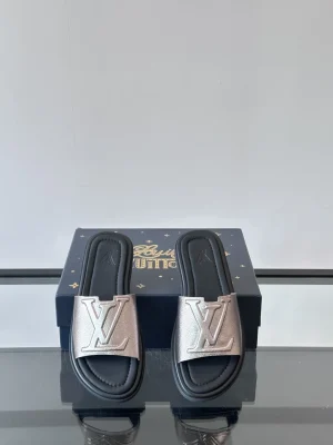 Louis Vuitton Portofino Mule Men's Black Leather Slide