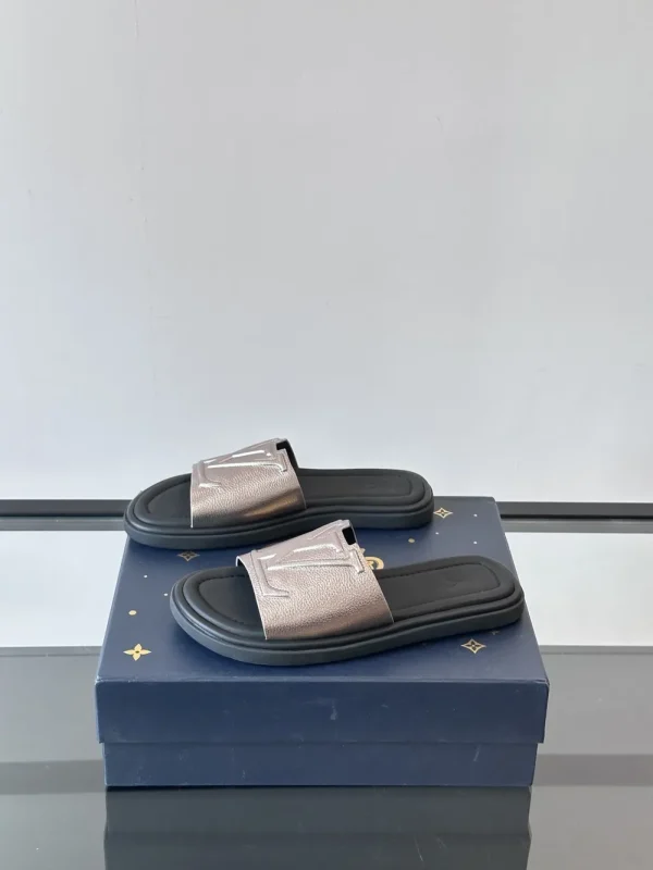 Louis Vuitton Portofino Mule Men's Black Leather Slide