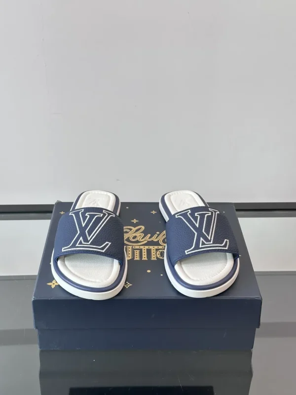 Louis Vuitton Portofino Mule Blue Canvas Slide