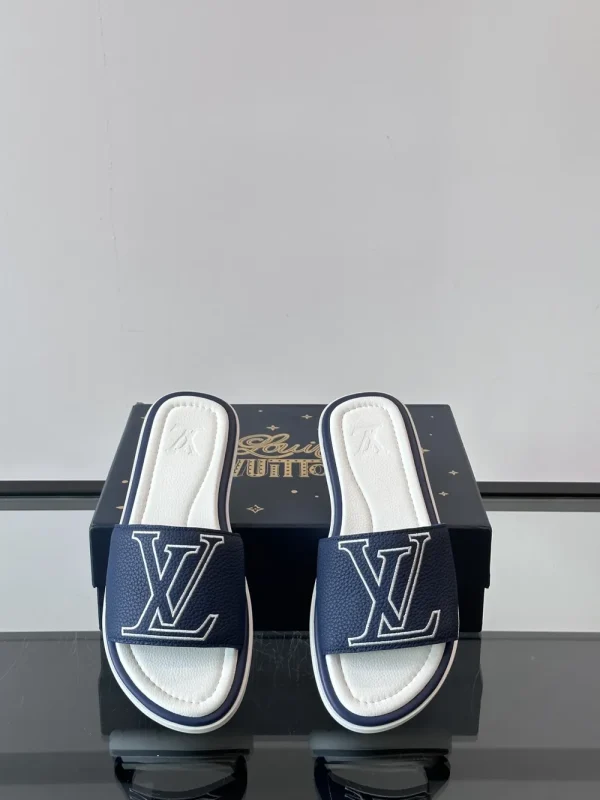 Louis Vuitton Portofino Mule Blue Canvas Slide