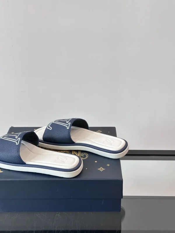 Louis Vuitton Portofino Mule Blue Canvas Slide
