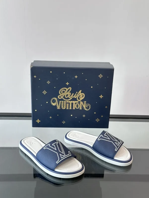 Louis Vuitton Portofino Mule Blue Canvas Slide