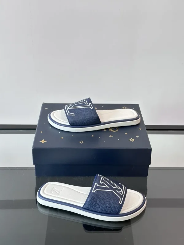 Louis Vuitton Portofino Mule Blue Canvas Slide
