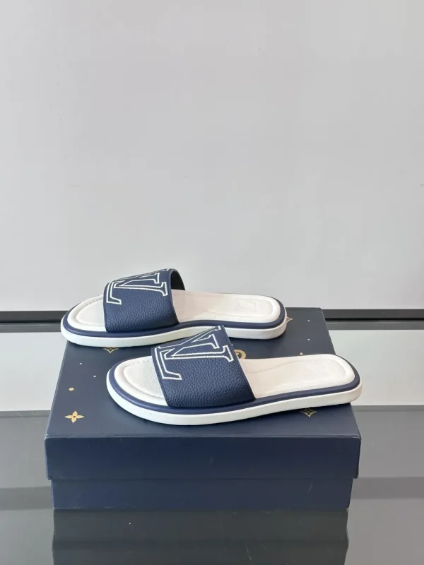 Louis Vuitton Portofino Mule Blue Canvas Slide