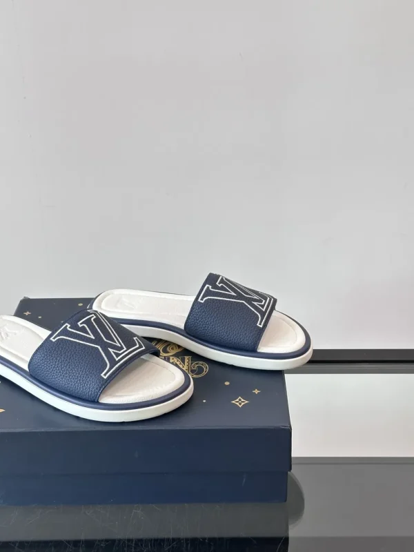 Louis Vuitton Portofino Mule Blue Canvas Slide