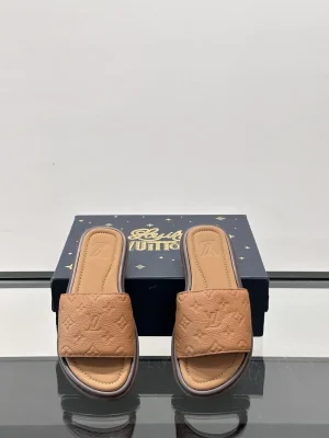 Louis Vuitton Portofino Mule Brown Leather Slide