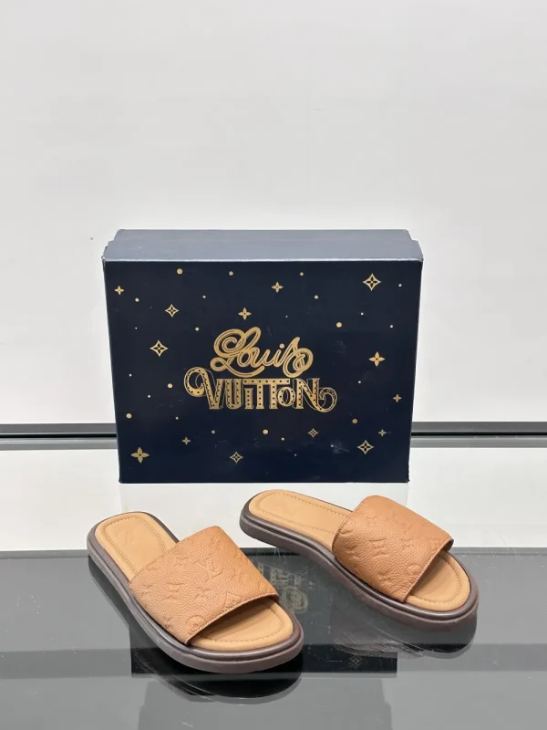 Louis Vuitton Portofino Mule Brown Leather Slide