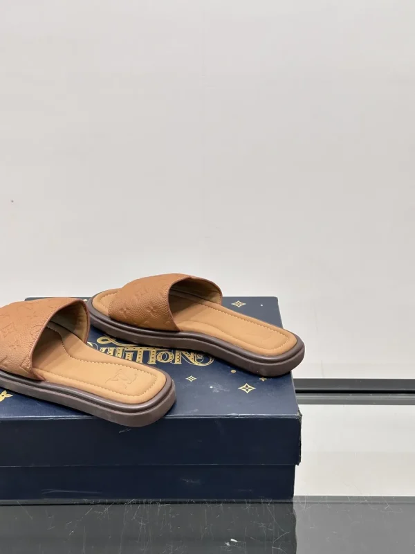 Louis Vuitton Portofino Mule Brown Leather Slide