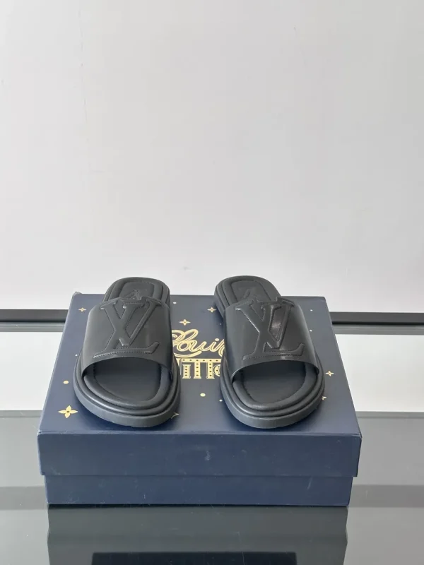 Louis Vuitton Portofino Mule Men's Slide Black Leather