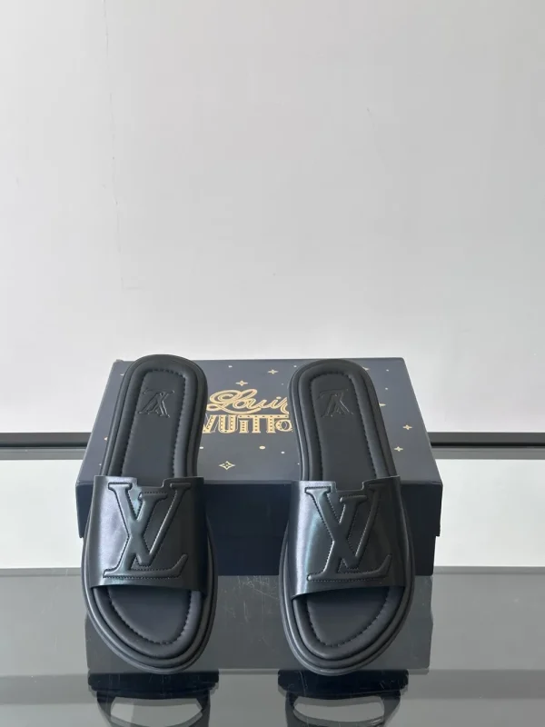 Louis Vuitton Portofino Mule Men's Slide Black Leather
