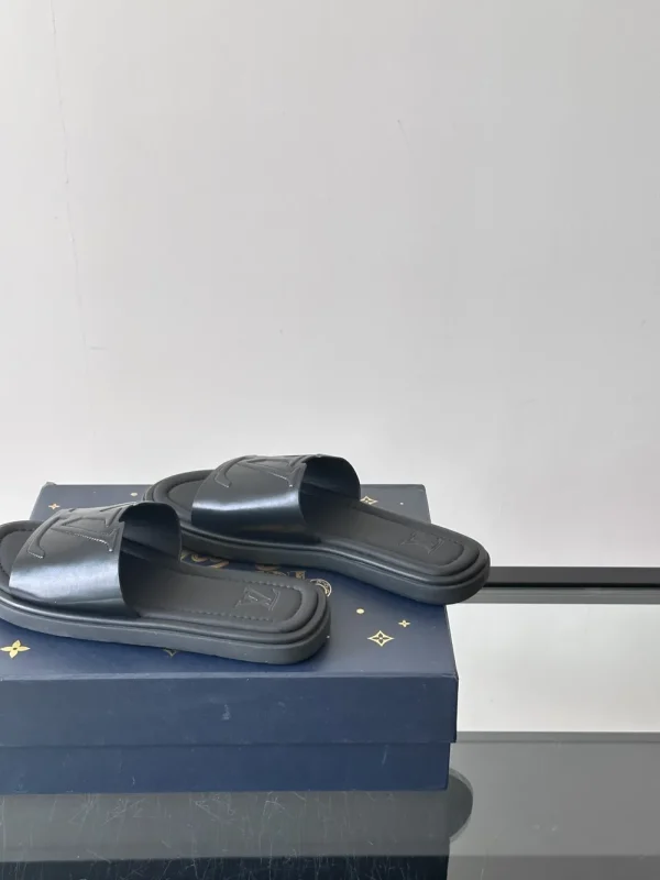 Louis Vuitton Portofino Mule Men's Slide Black Leather