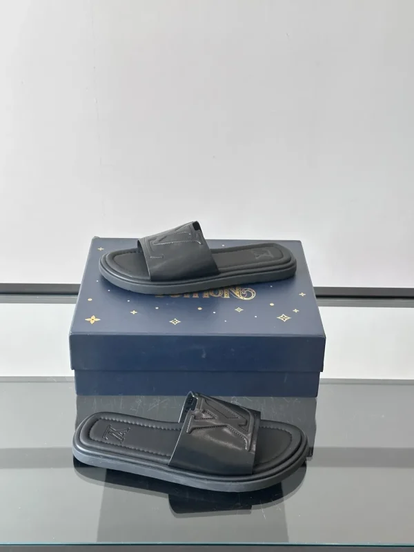 Louis Vuitton Portofino Mule Men's Slide Black Leather