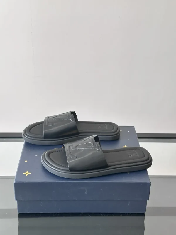 Louis Vuitton Portofino Mule Men's Slide Black Leather