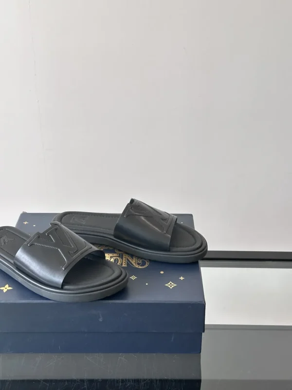 Louis Vuitton Portofino Mule Men's Slide Black Leather