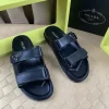 Luxearchive Prada Leather Slide Sandal - Midnight Black